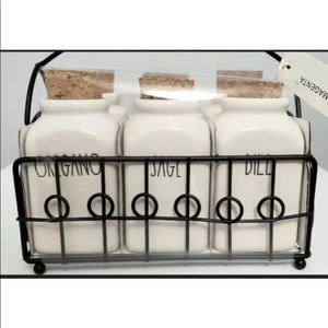 Rae Dunn White Ceramic Spice Herb Jars Set Of 6